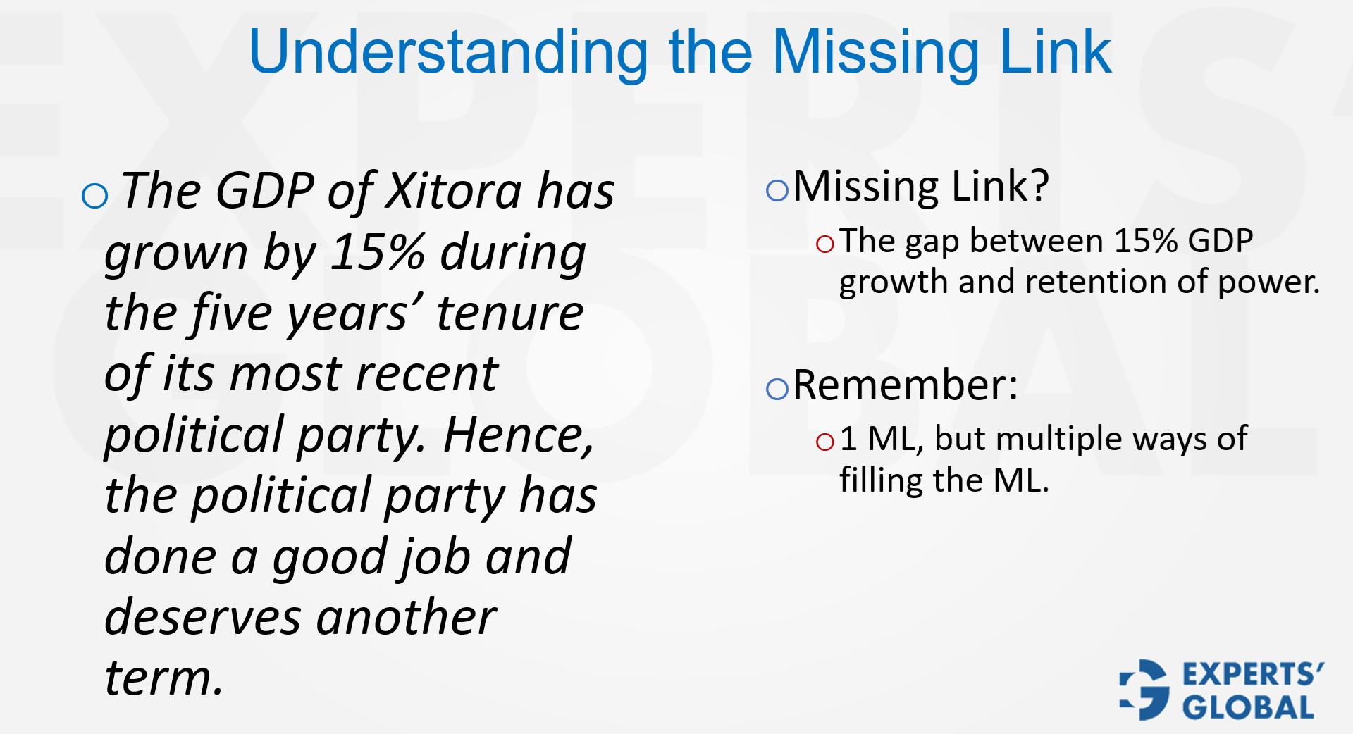 GMAT CR: How to Solve CR – The Missing-Link Approach problem