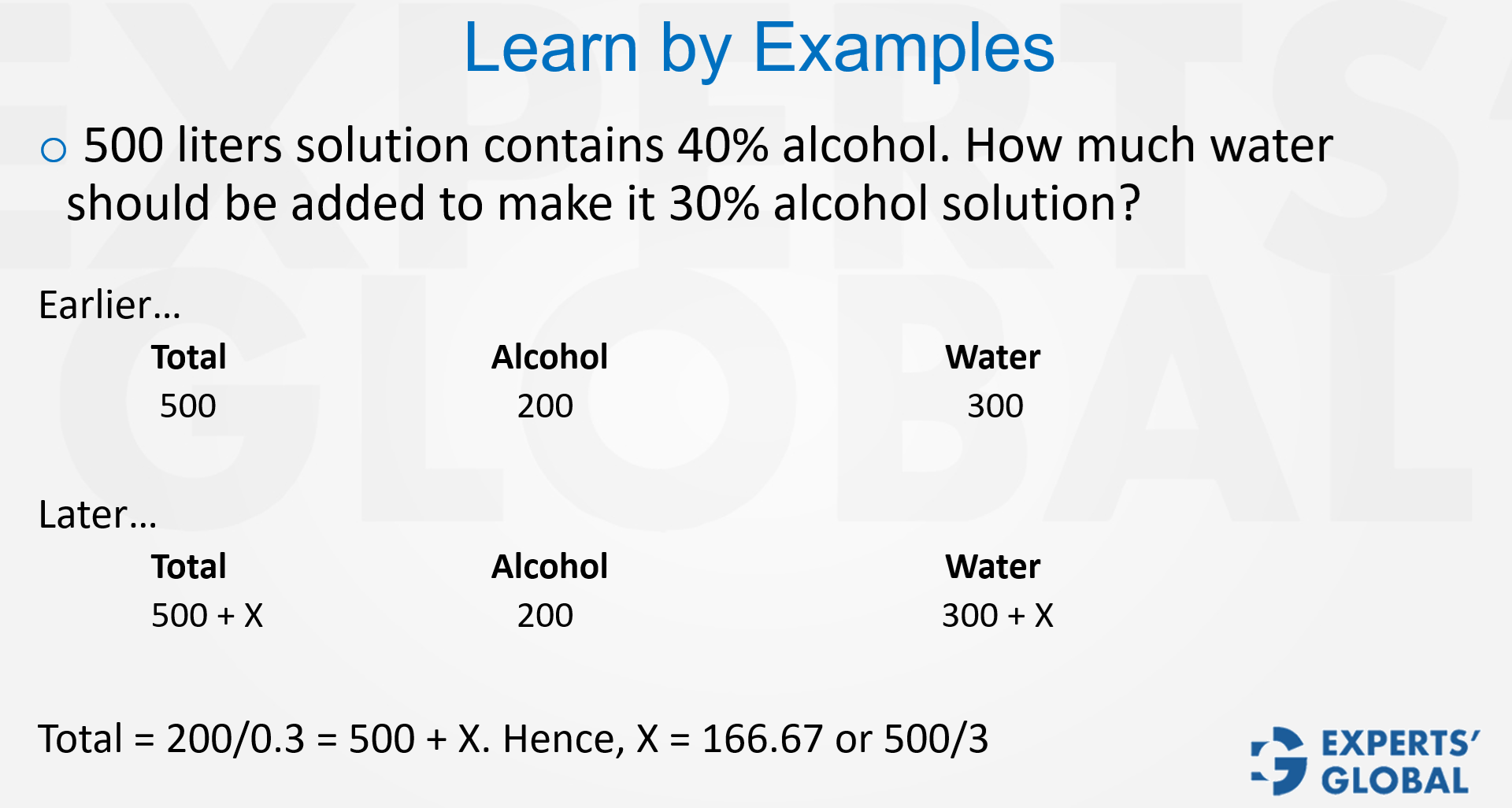 Mixtures – Two Elements problem