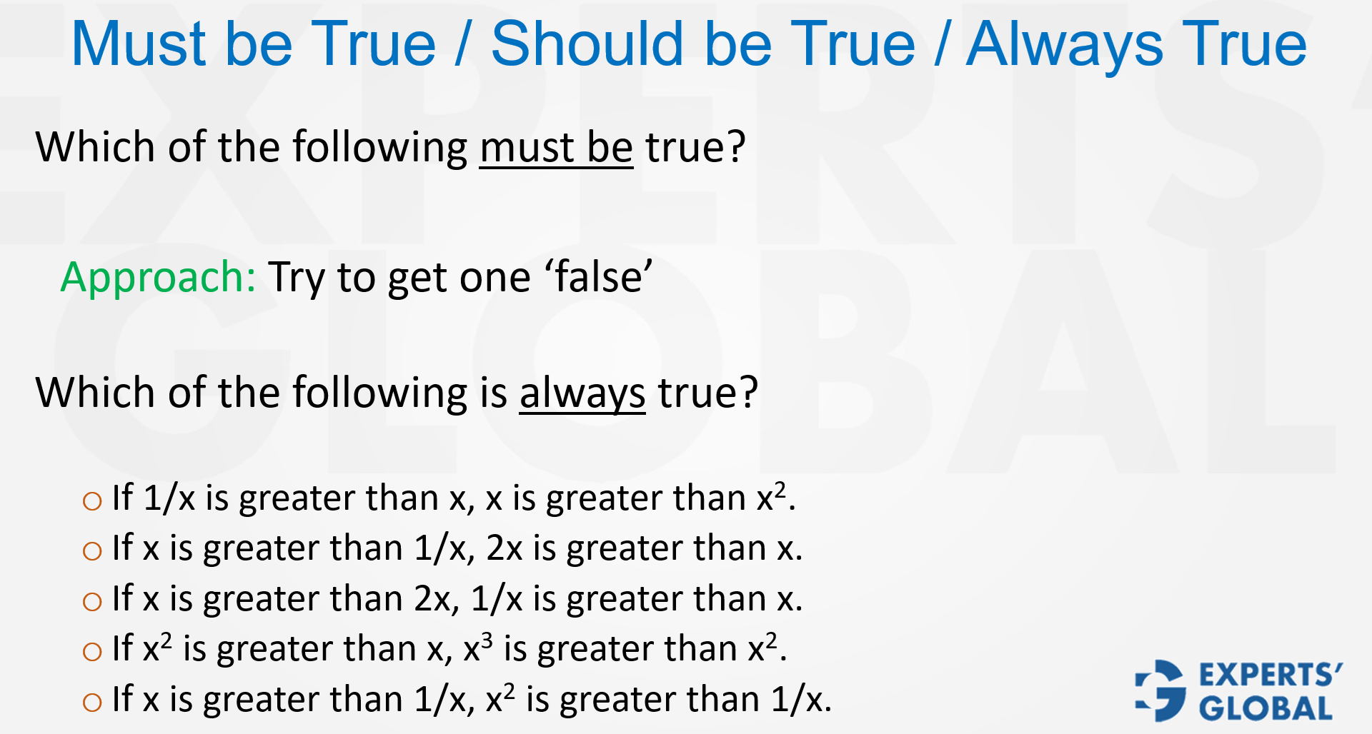 May-be-True and Must-be-True Problems Concept 