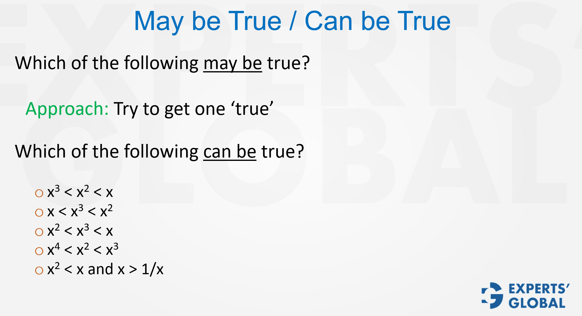 May-be-True and Must-be-True Problems Concept