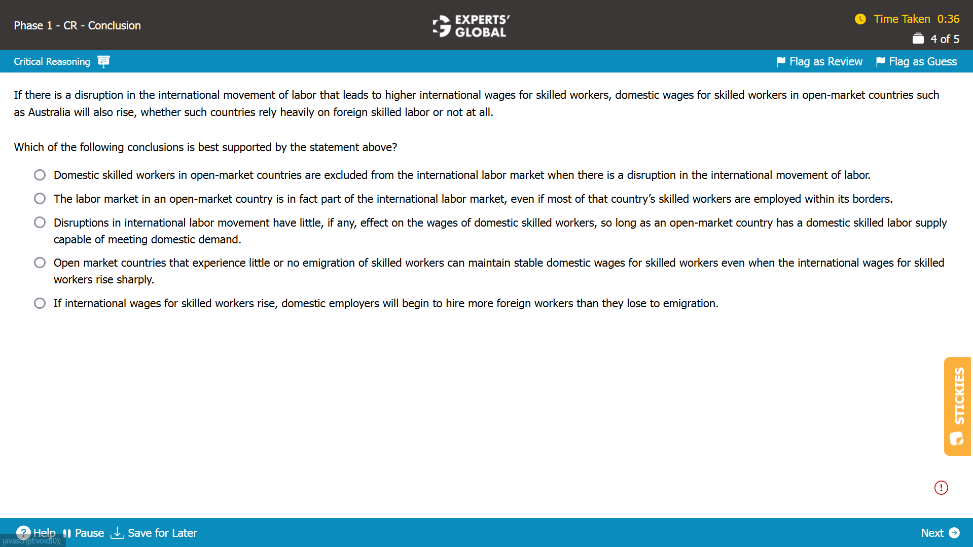 GMAT CR Conclusion question, Experts' Global GMAT Preparation Online