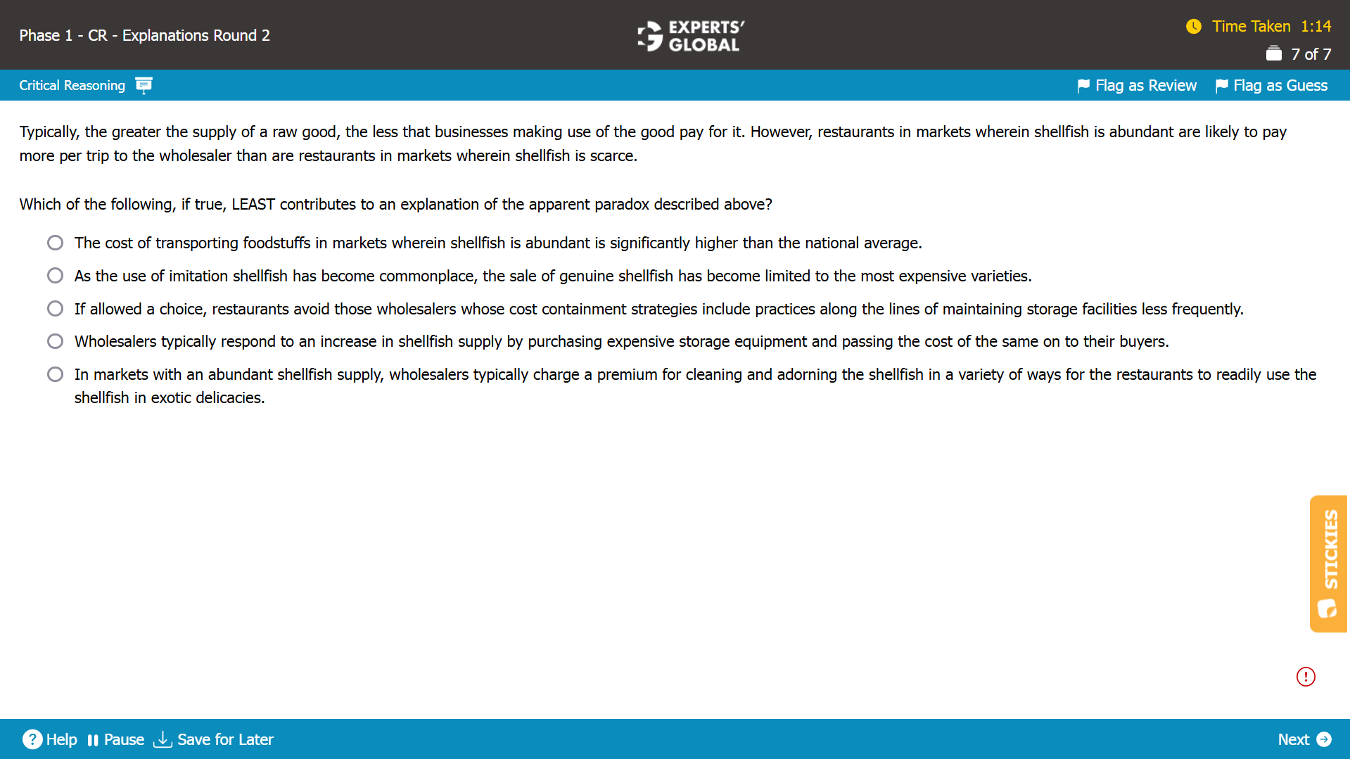 Resolve a paradox GMAT CR question, Experts' Global GMAT Preparation Online