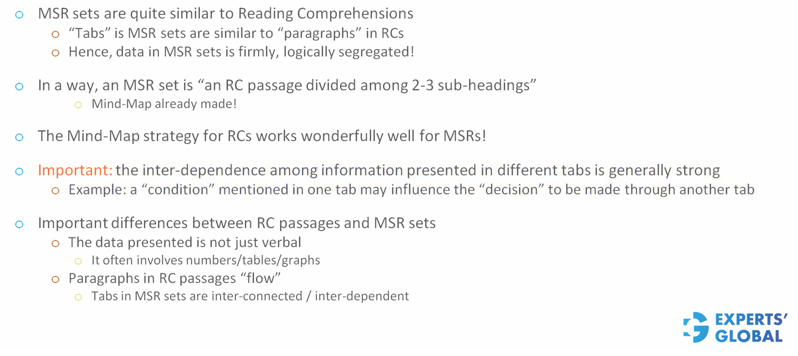 Strategy For Solving MSR Questions