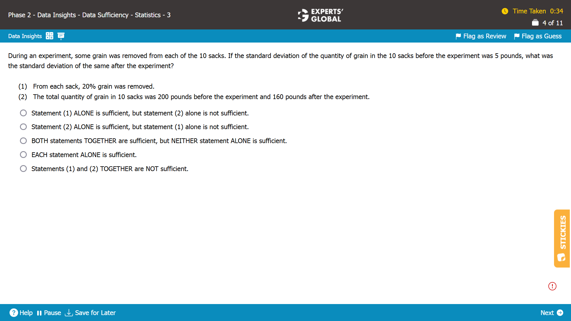 GMAT DS Sample Question 3