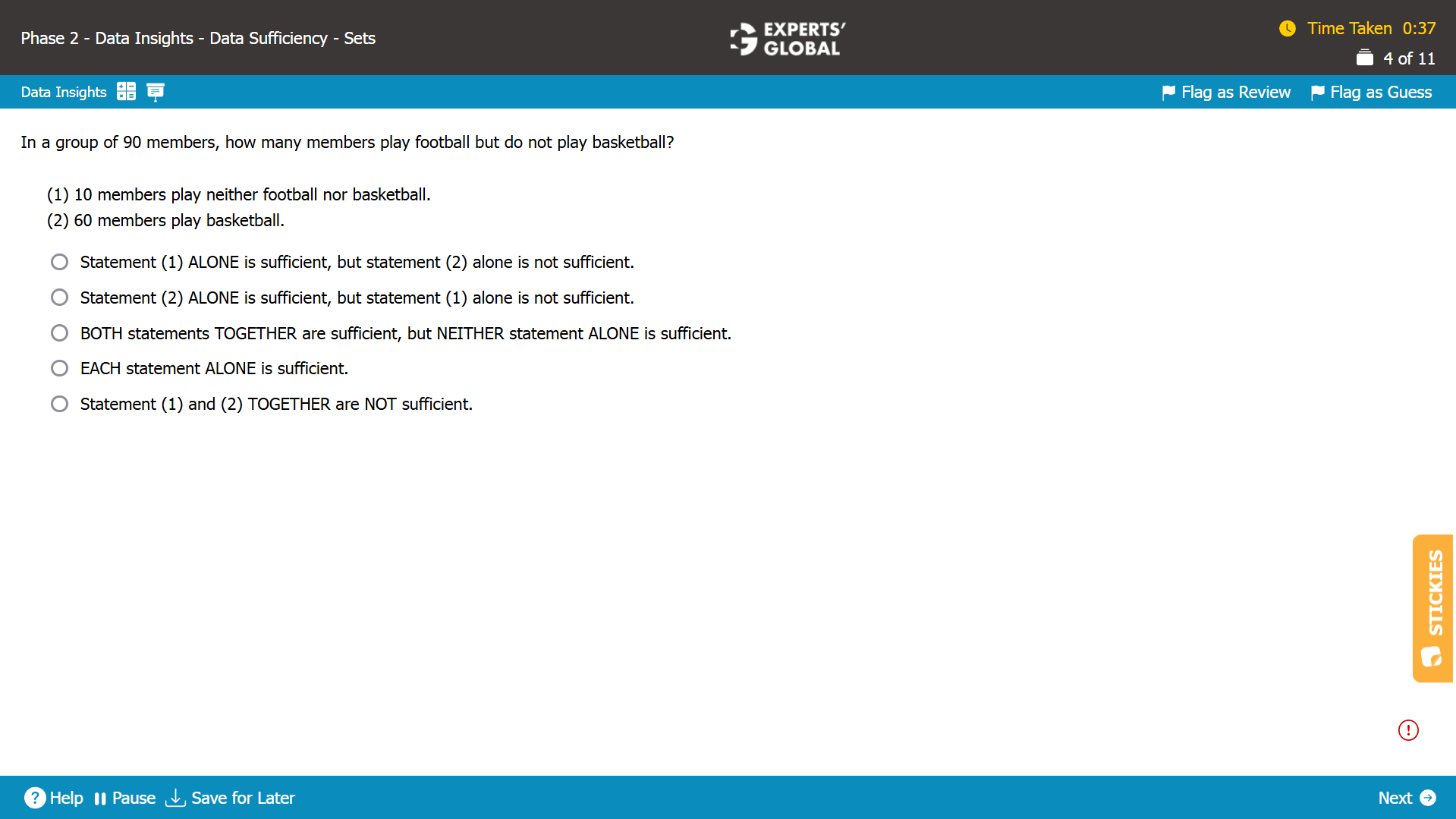 GMAT DS Sample Question 4