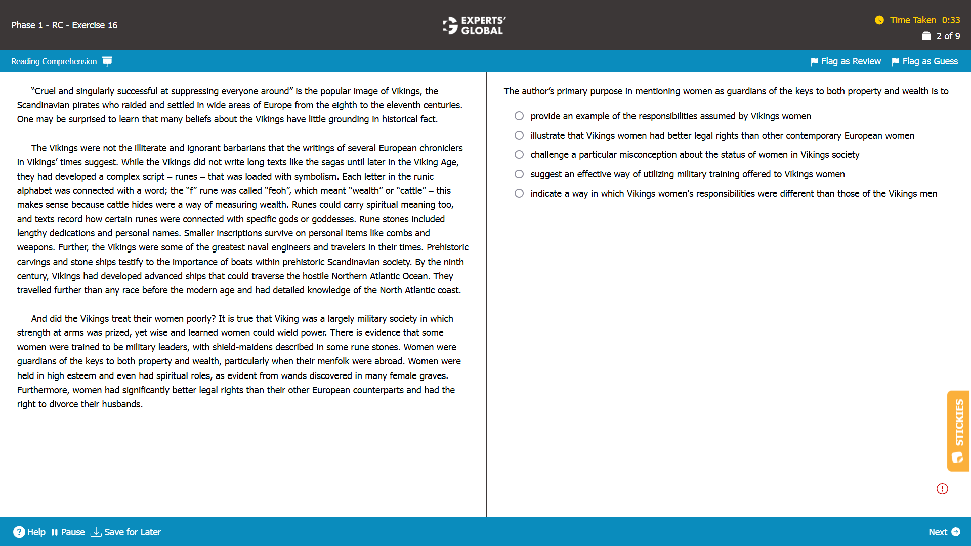 GMAT RC Sample Question 2