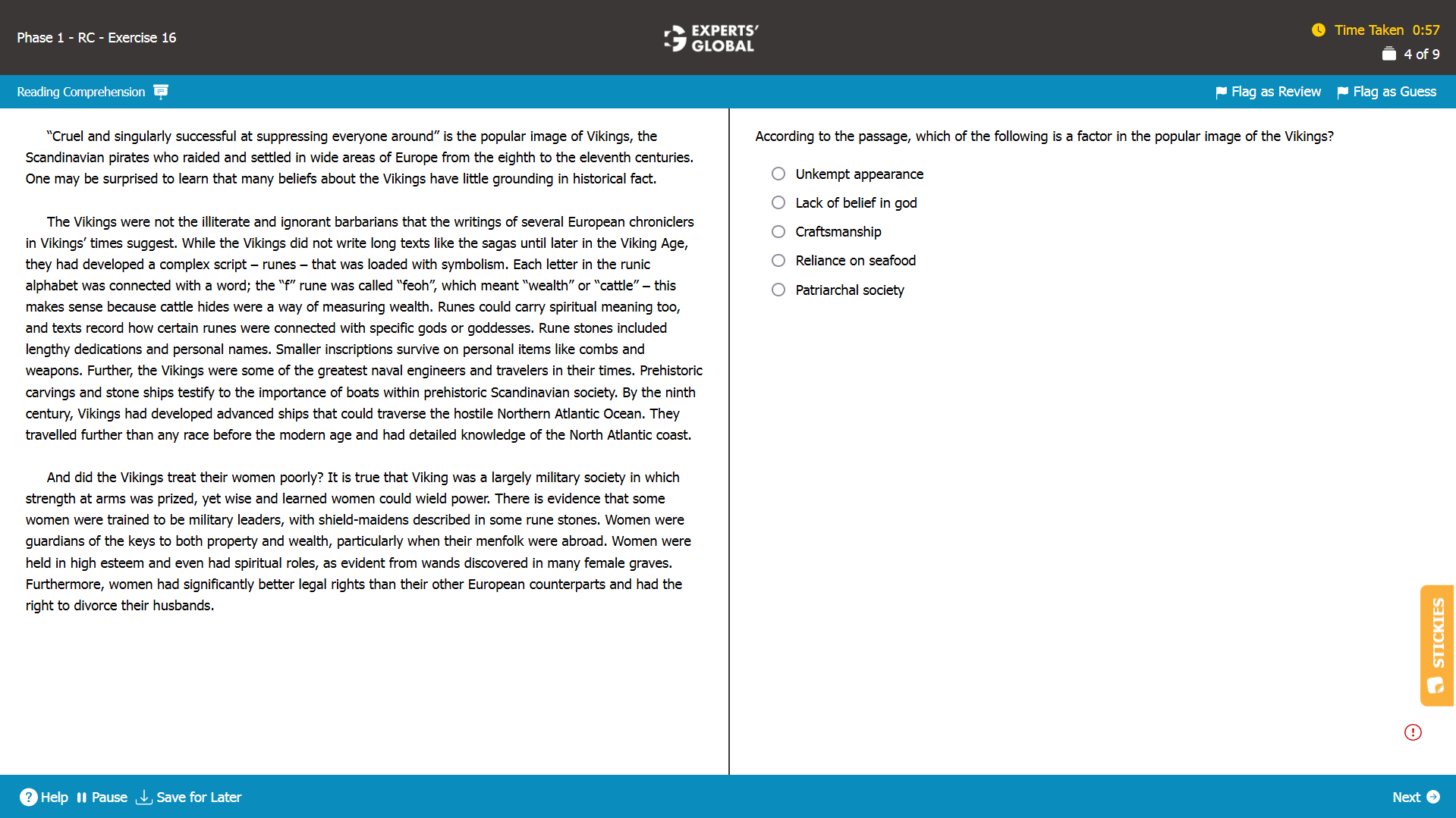 GMAT RC Sample Question 4