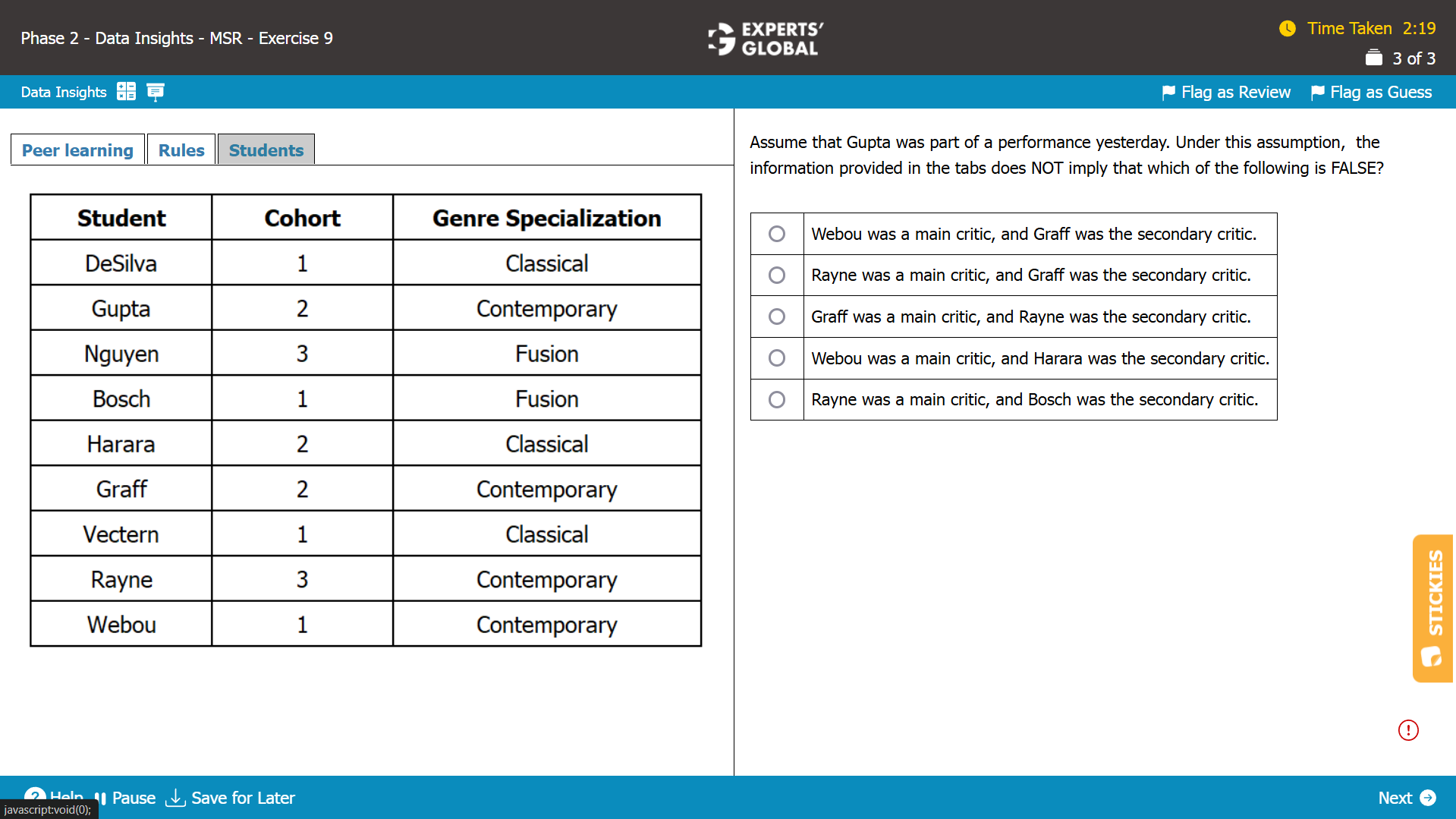 GMAT MSR Sample Question 3