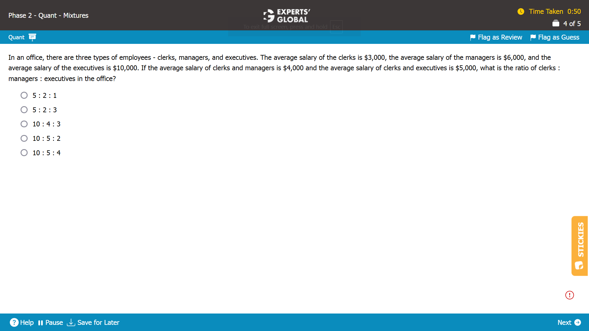 GMAT Percentages-Mixtures-Alligation Sample Question 2