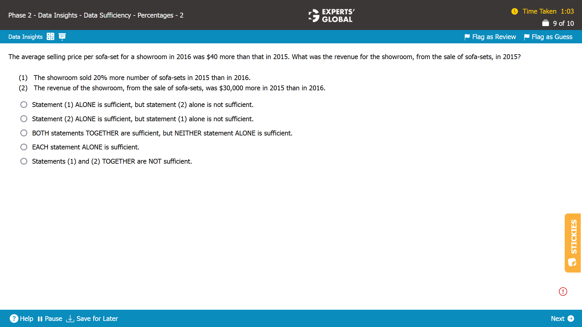 GMAT Profit-Loss and Interest Sample Question 3