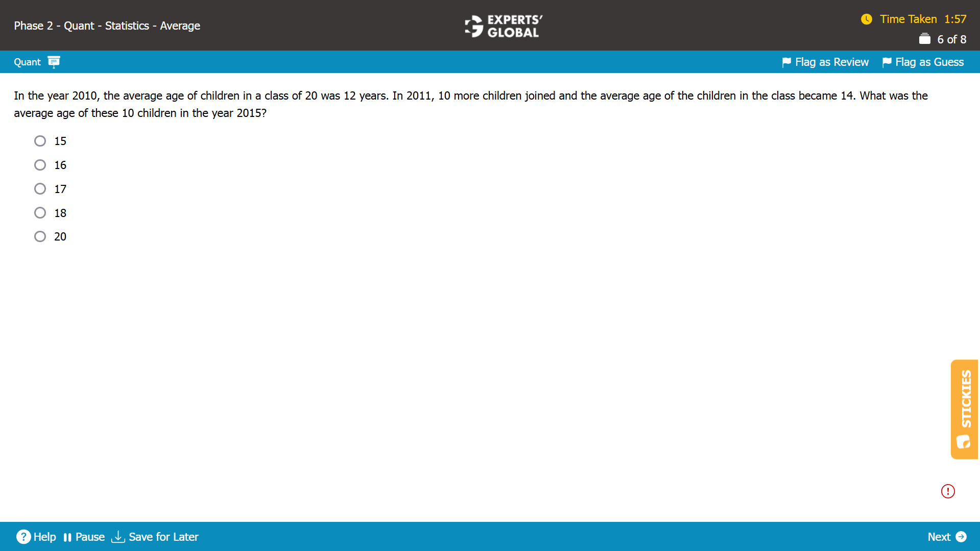 GMAT Statistics Sample Question 1