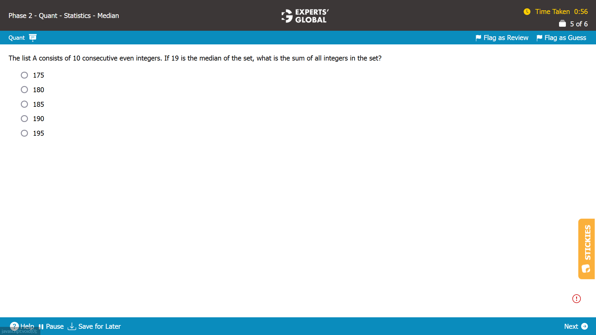 GMAT Statistics Sample Question 2