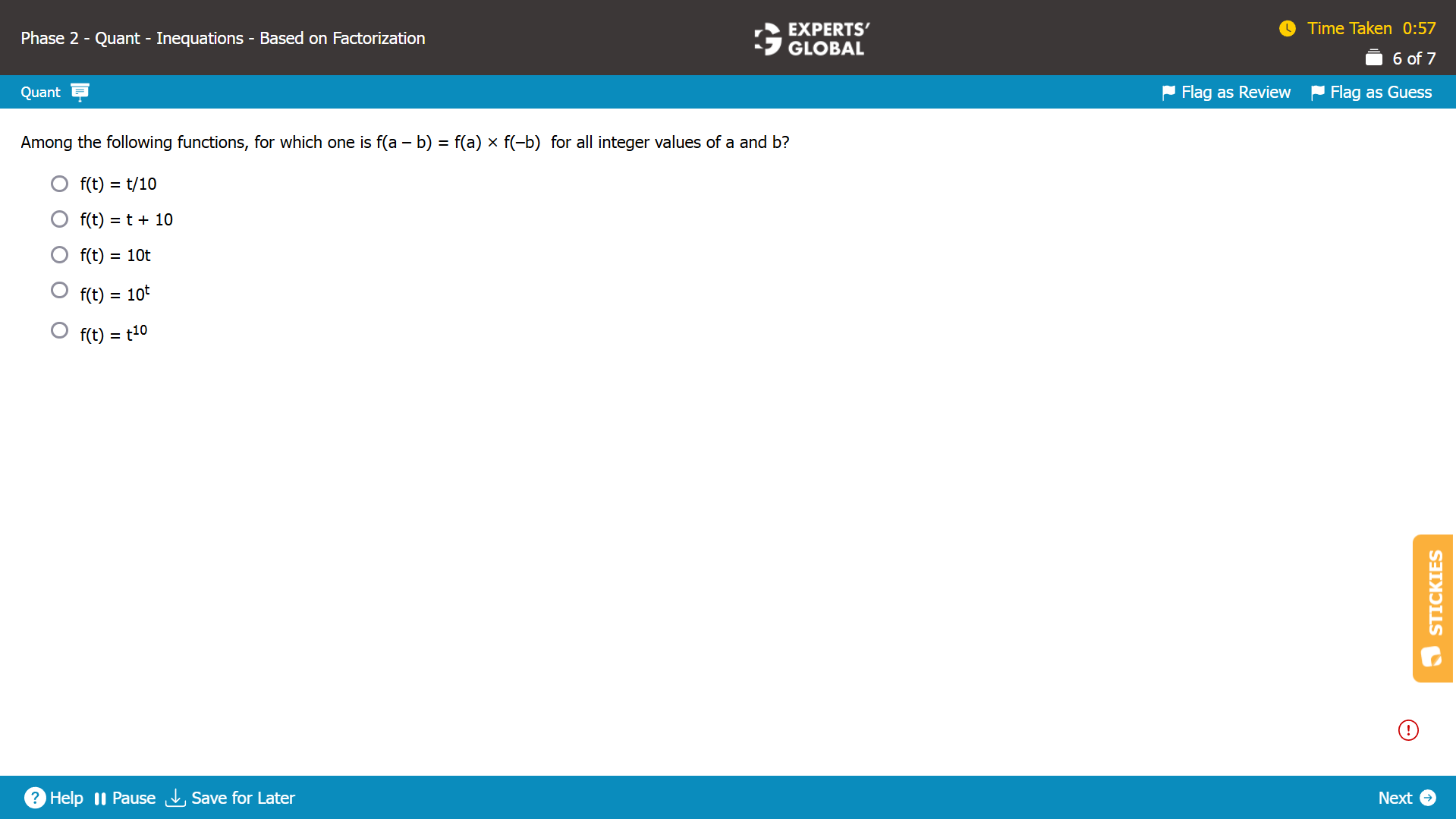 GMAT Algebraic Functions Practice Question 3