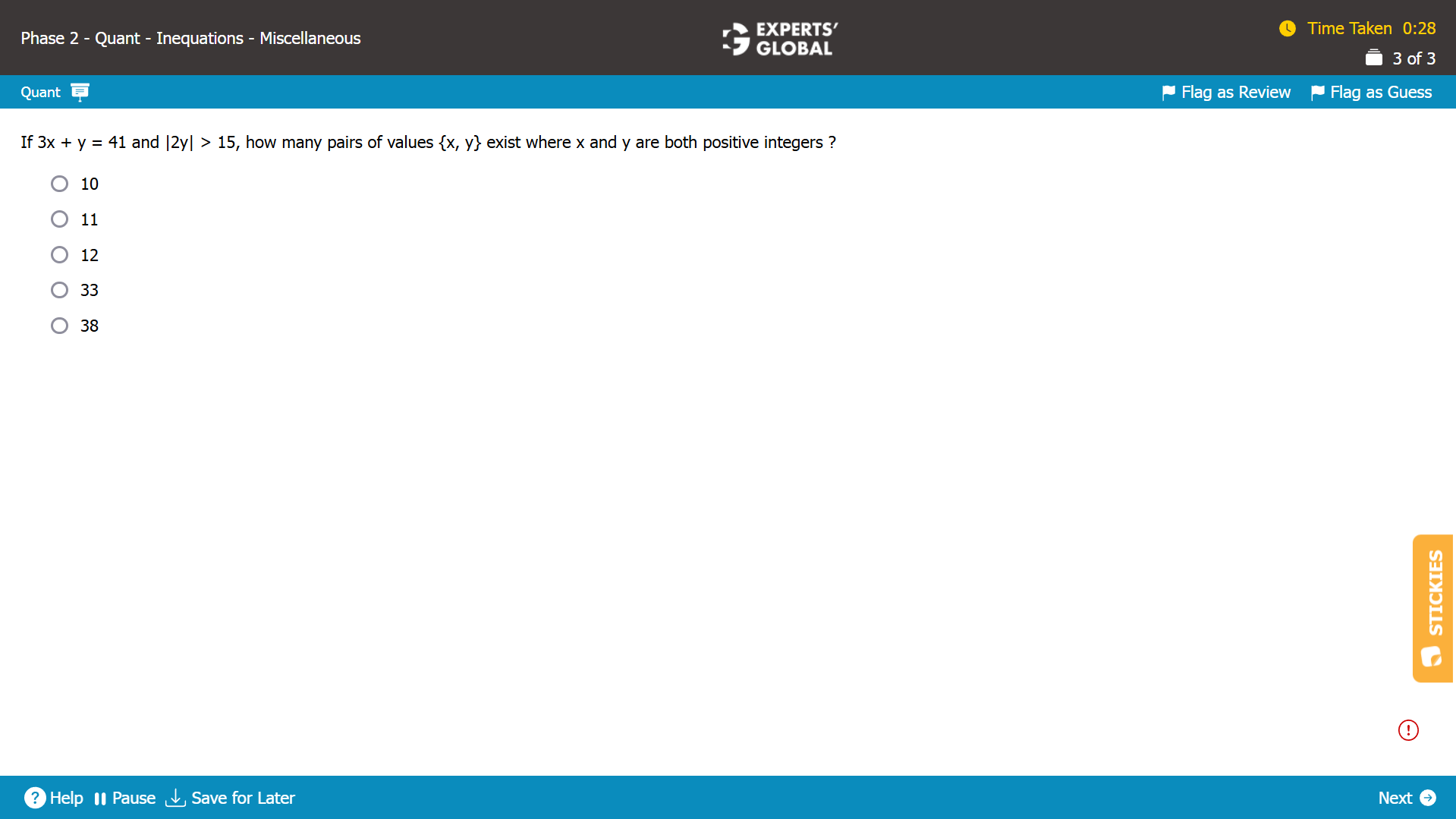 GMAT Inequalities Practice Question 10