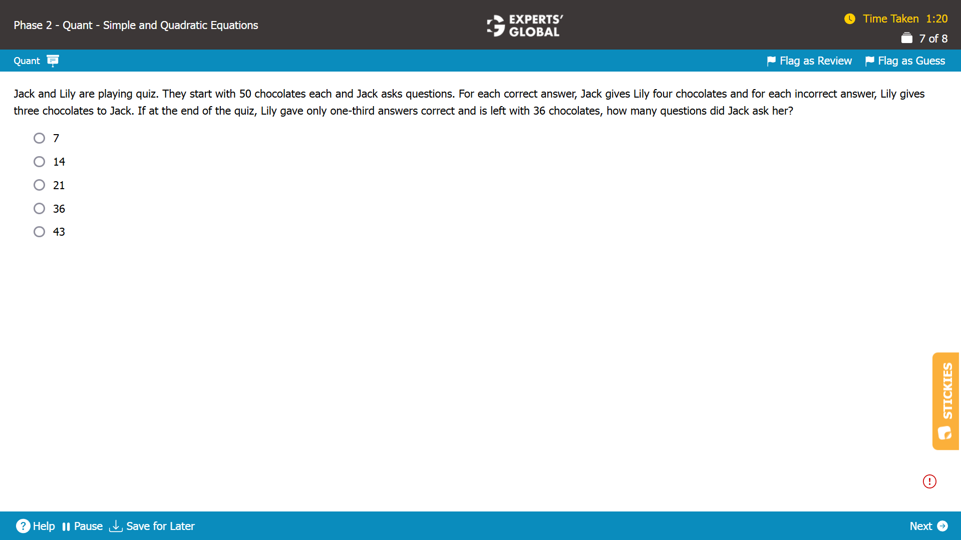 GMAT Linear and Quadratic Equations Practice Question 3