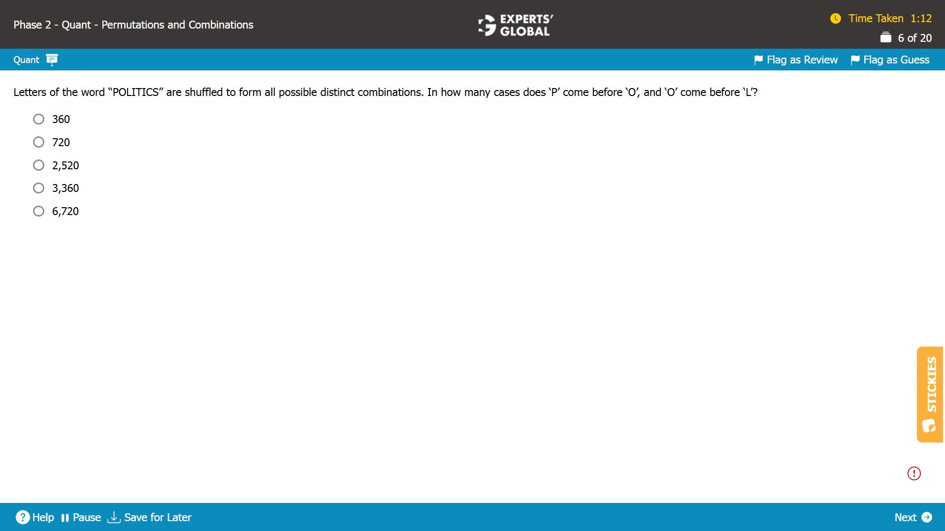 GMAT Permutations and Combinations Practice Question 2