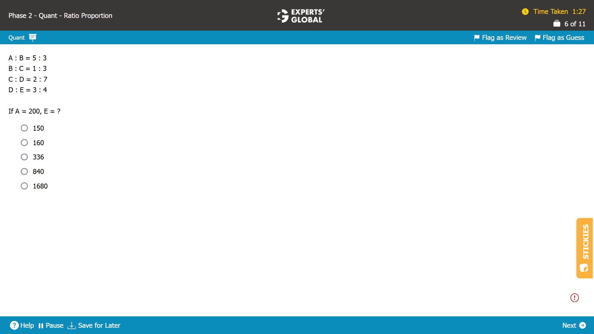 GMAT Ratio-Proportion-Variation Practice Question 2