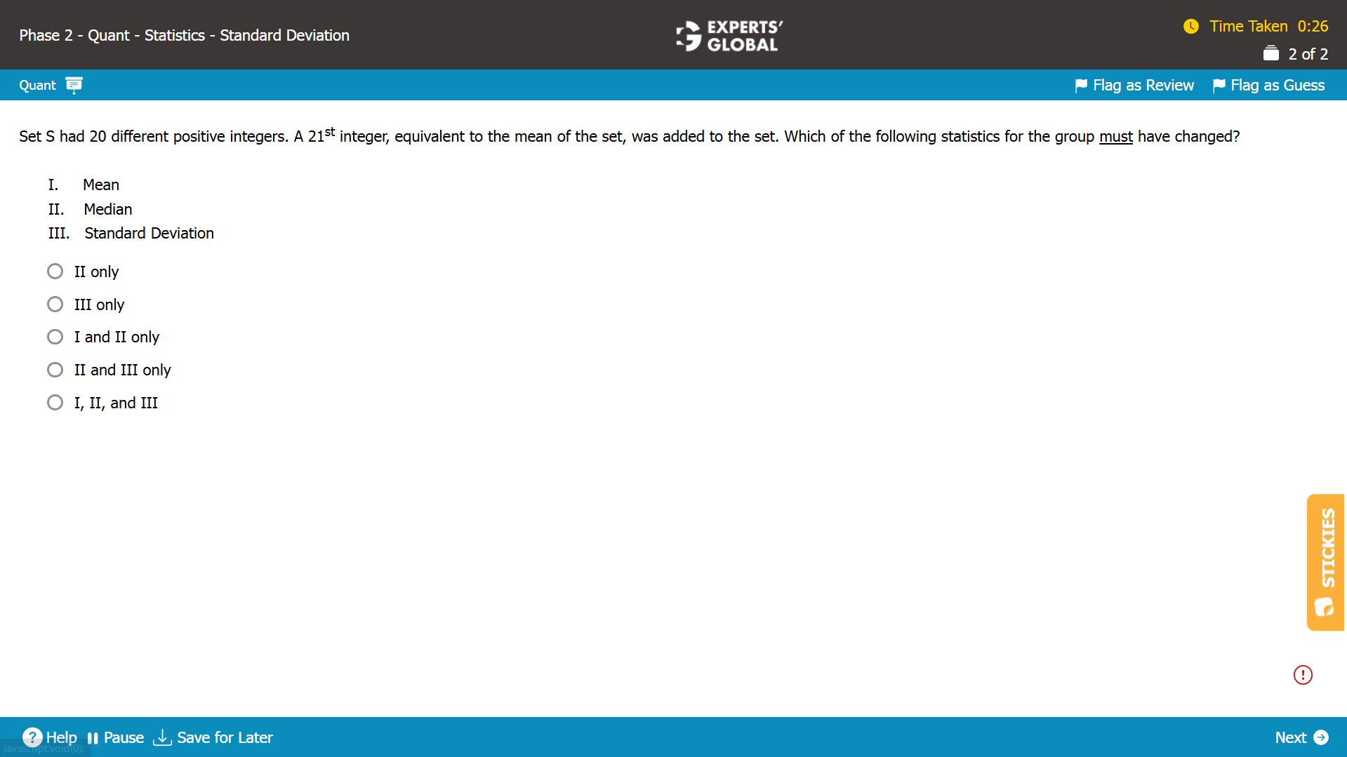 GMAT Statistics Practice Question 5