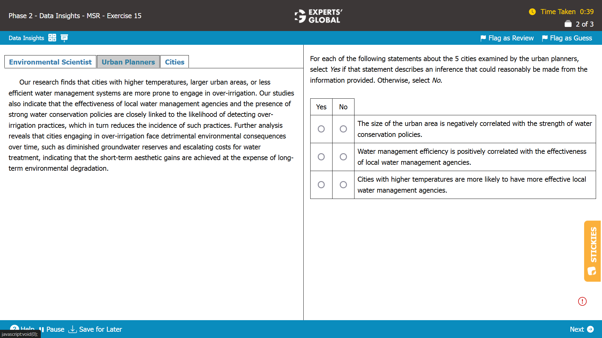GMAT MSR Set 15 - Tab 2 + Question 2