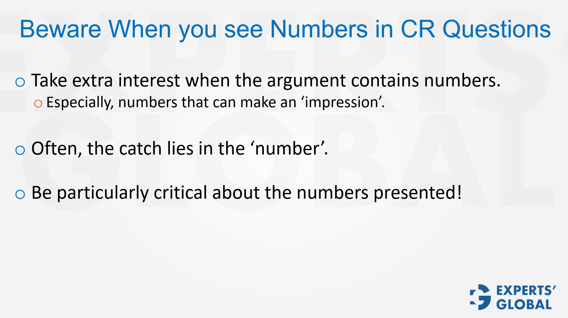 Beware when you see numbers in GMAT CR questions
