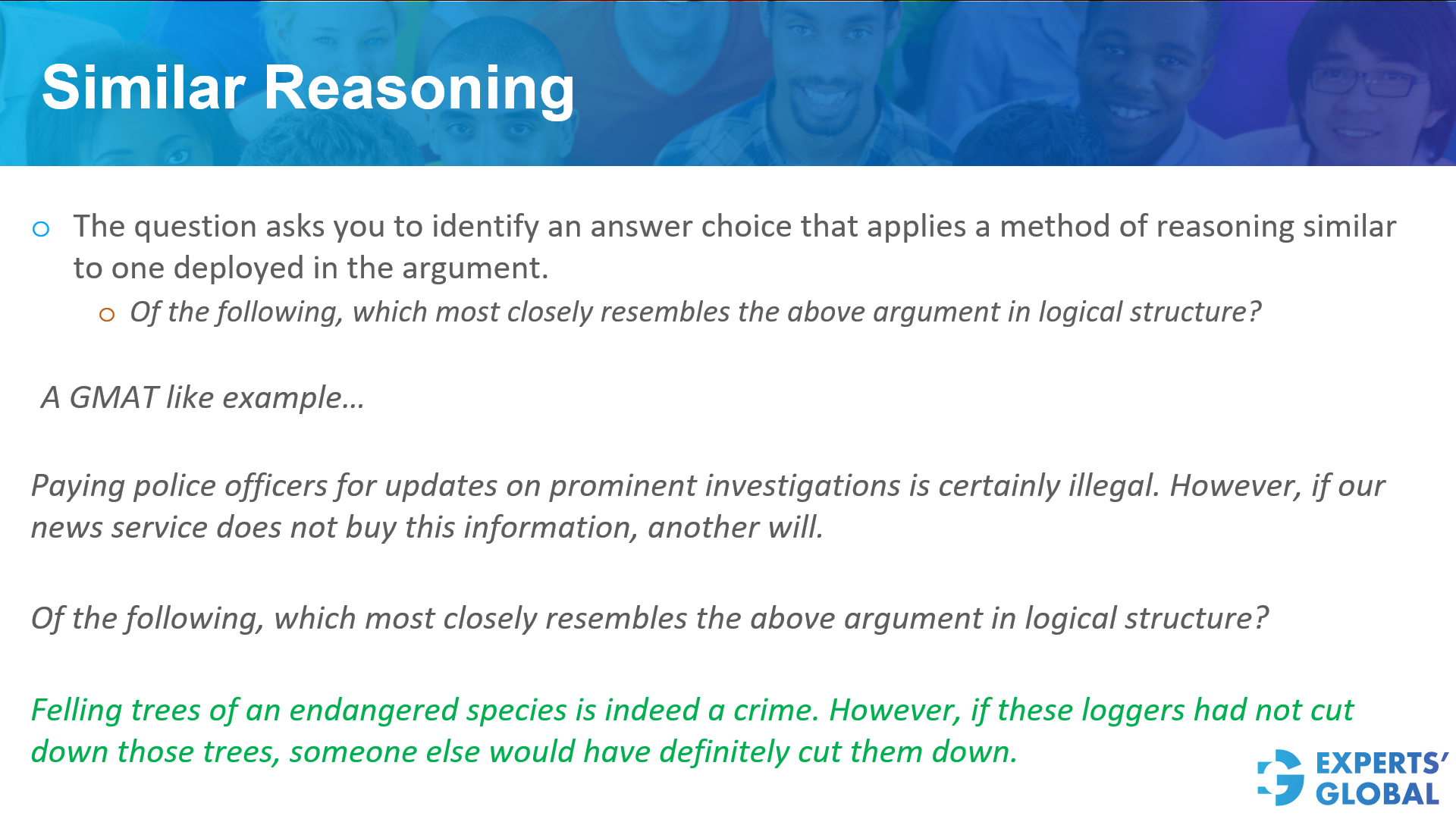 GMAT CR: Similar Reasoning question type in Critical Reasoning