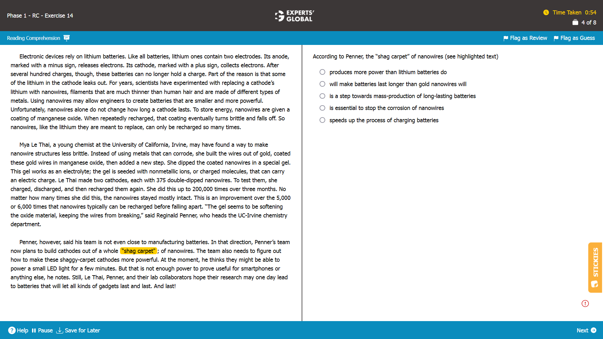 GMAT RC Practice Question 4