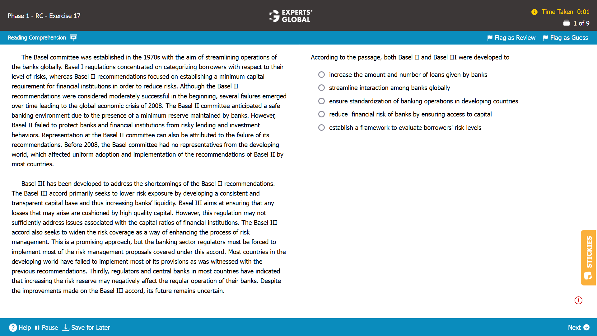 GMAT RC Practice Question 1