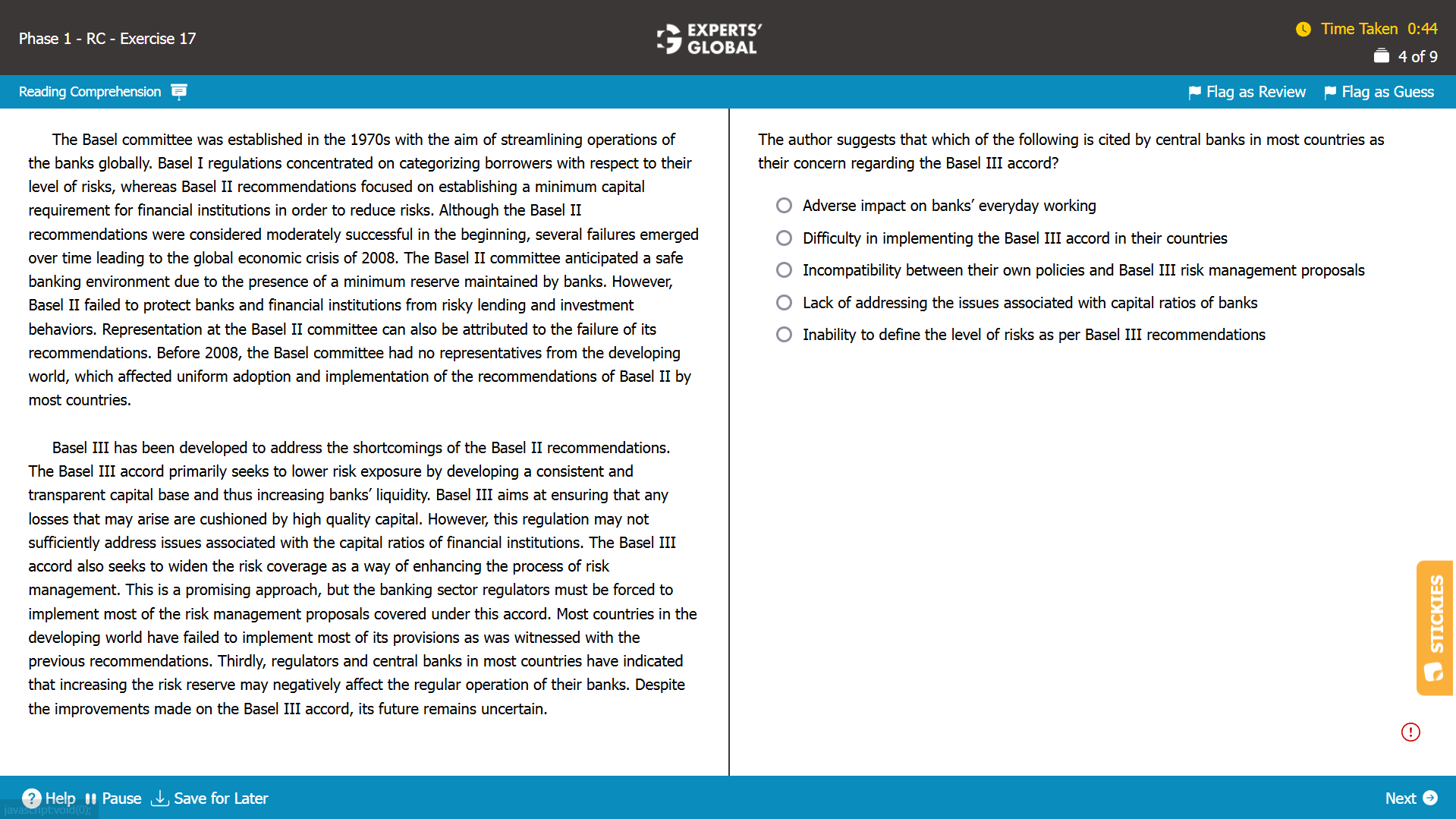 GMAT RC Practice Question 4