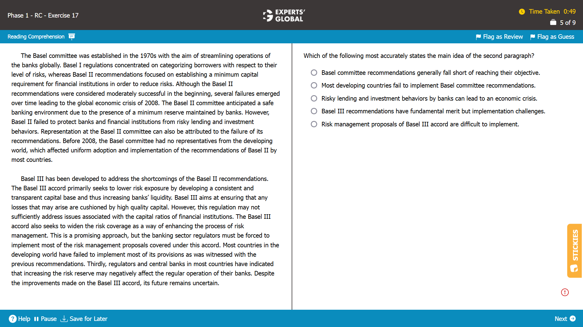 GMAT RC Practice Question 5