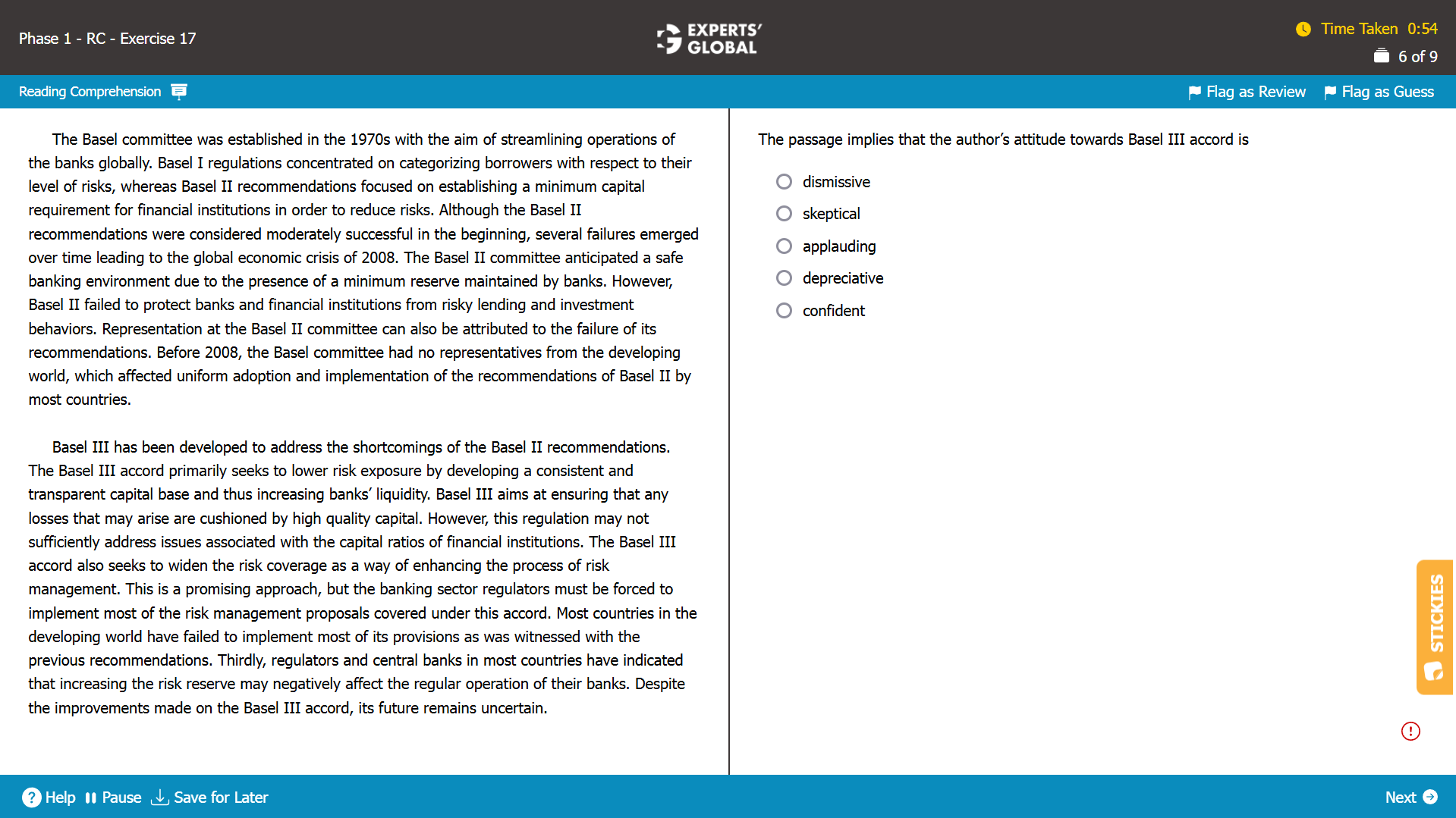 GMAT RC Practice Question 6