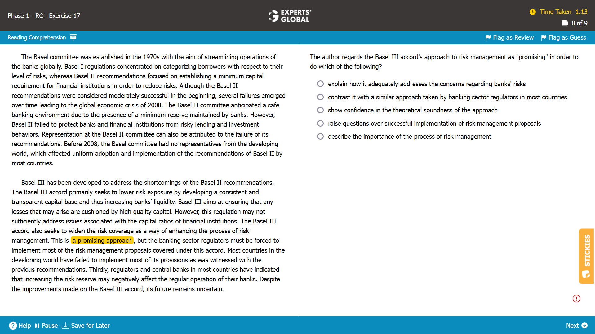 GMAT RC Practice Question 8