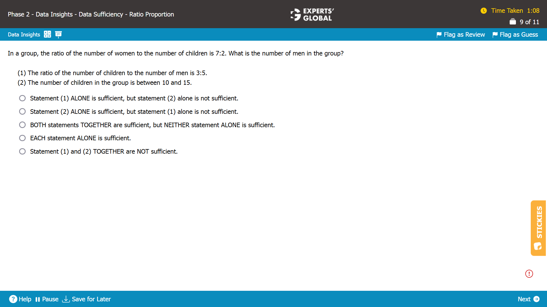 GMAT DS Practice Question 1