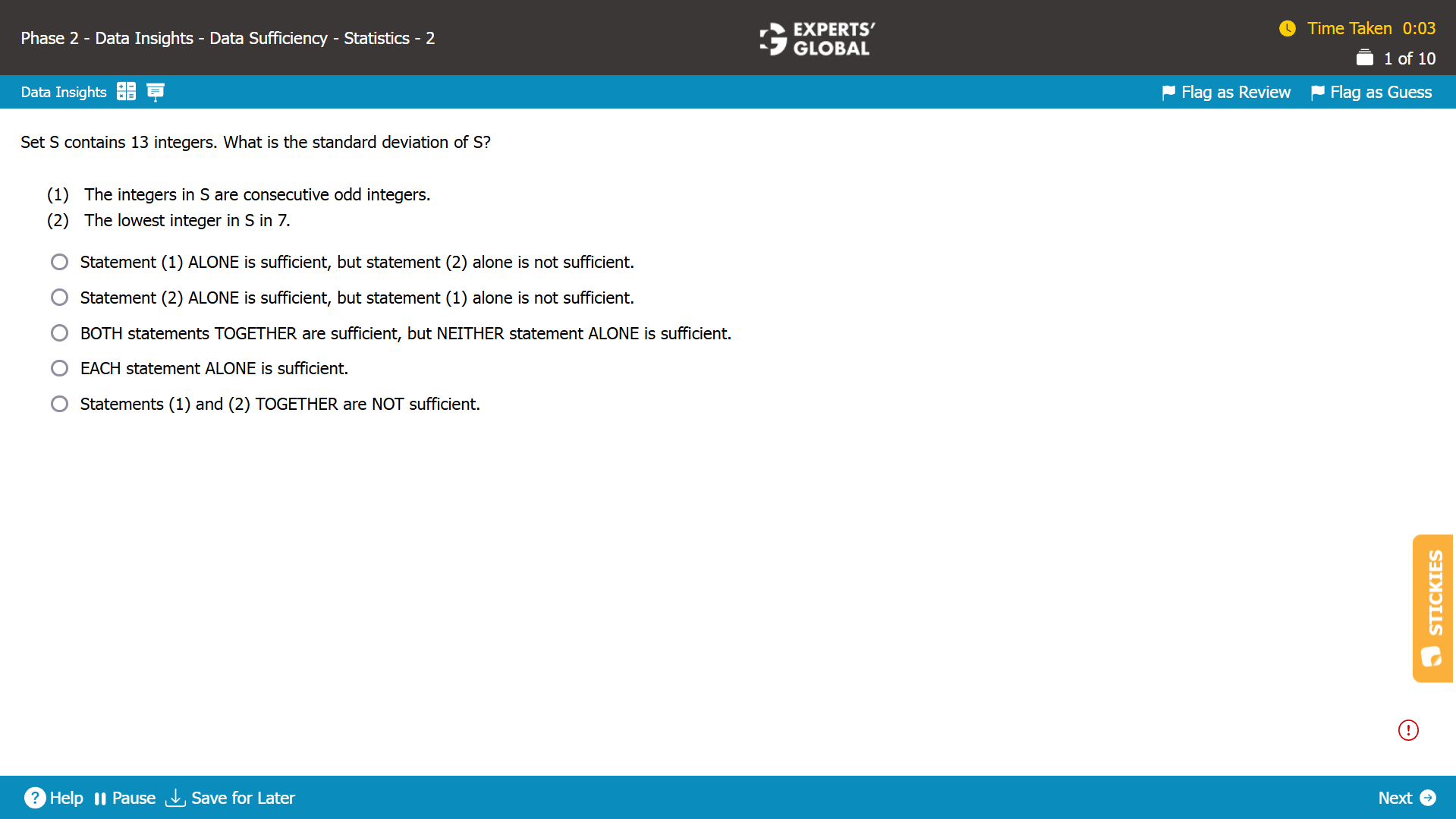 GMAT DS Practice Question 2