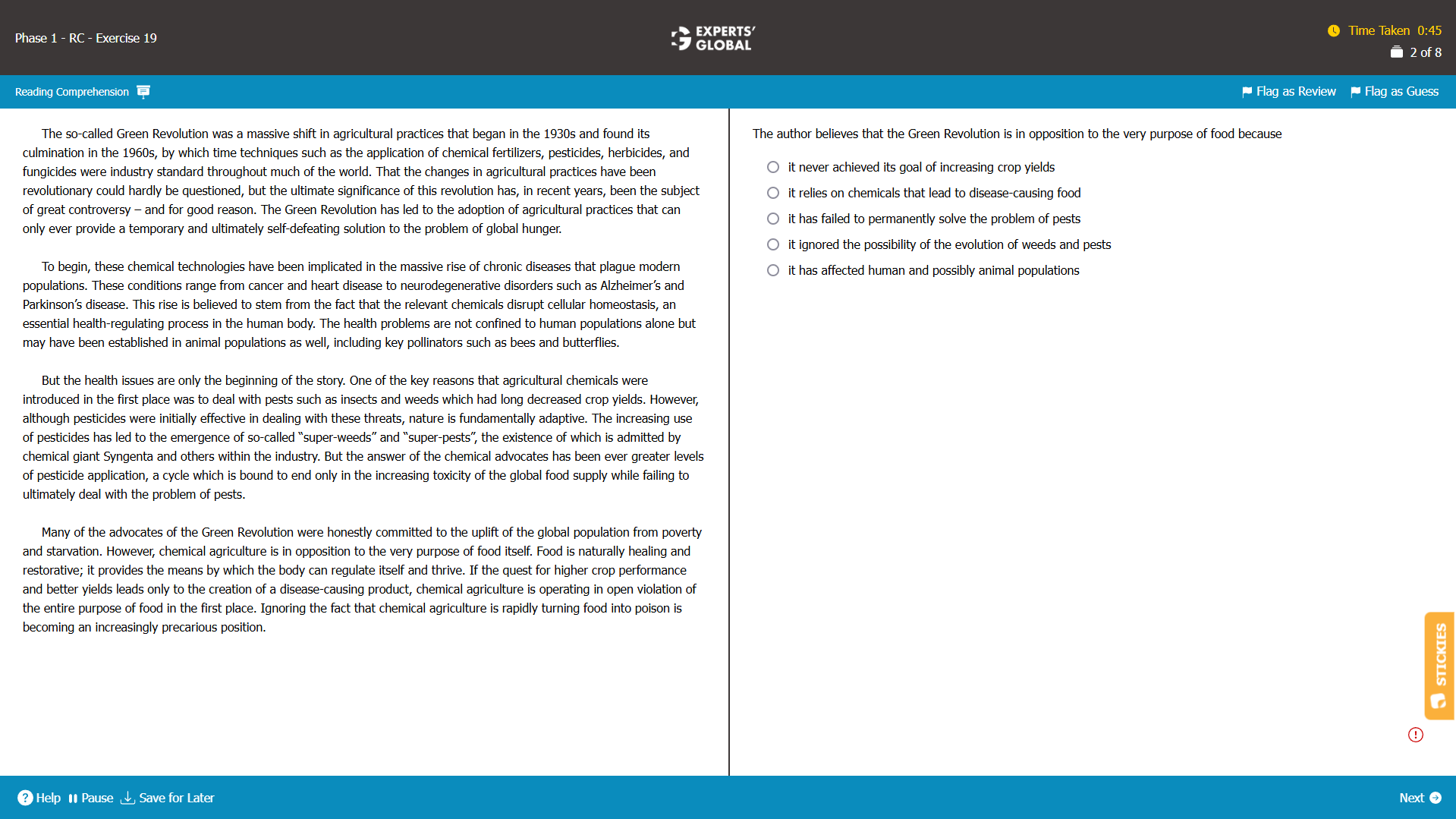 GMAT RC: Inference-Based Sample Question