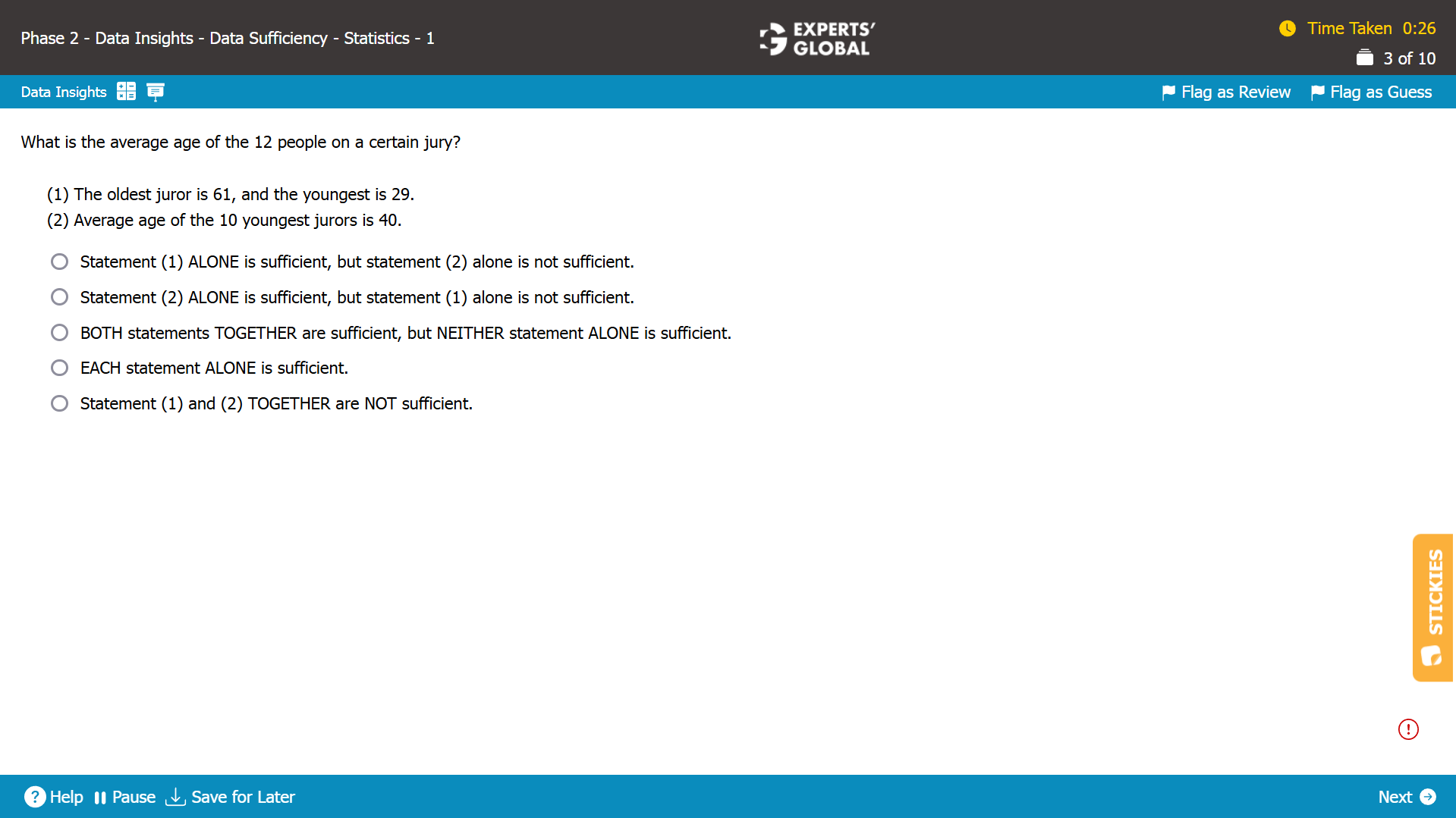 GMAT Data Sufficiency Practice Question 2