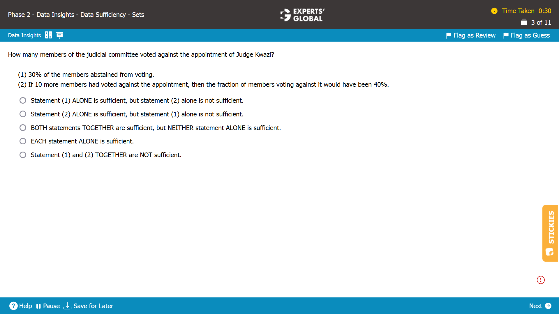 GMAT Data Sufficiency Practice Question 3