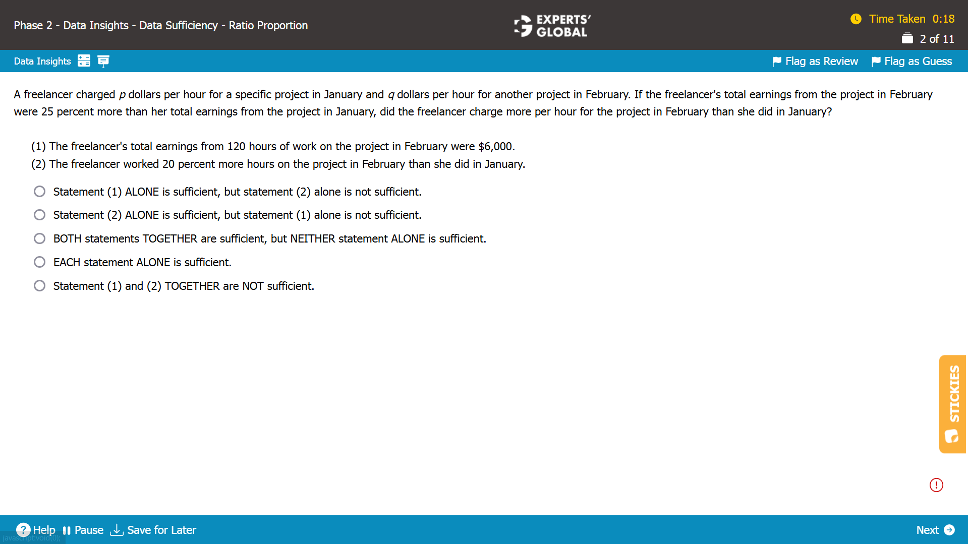 GMAT Data Sufficiency Practice Question 4