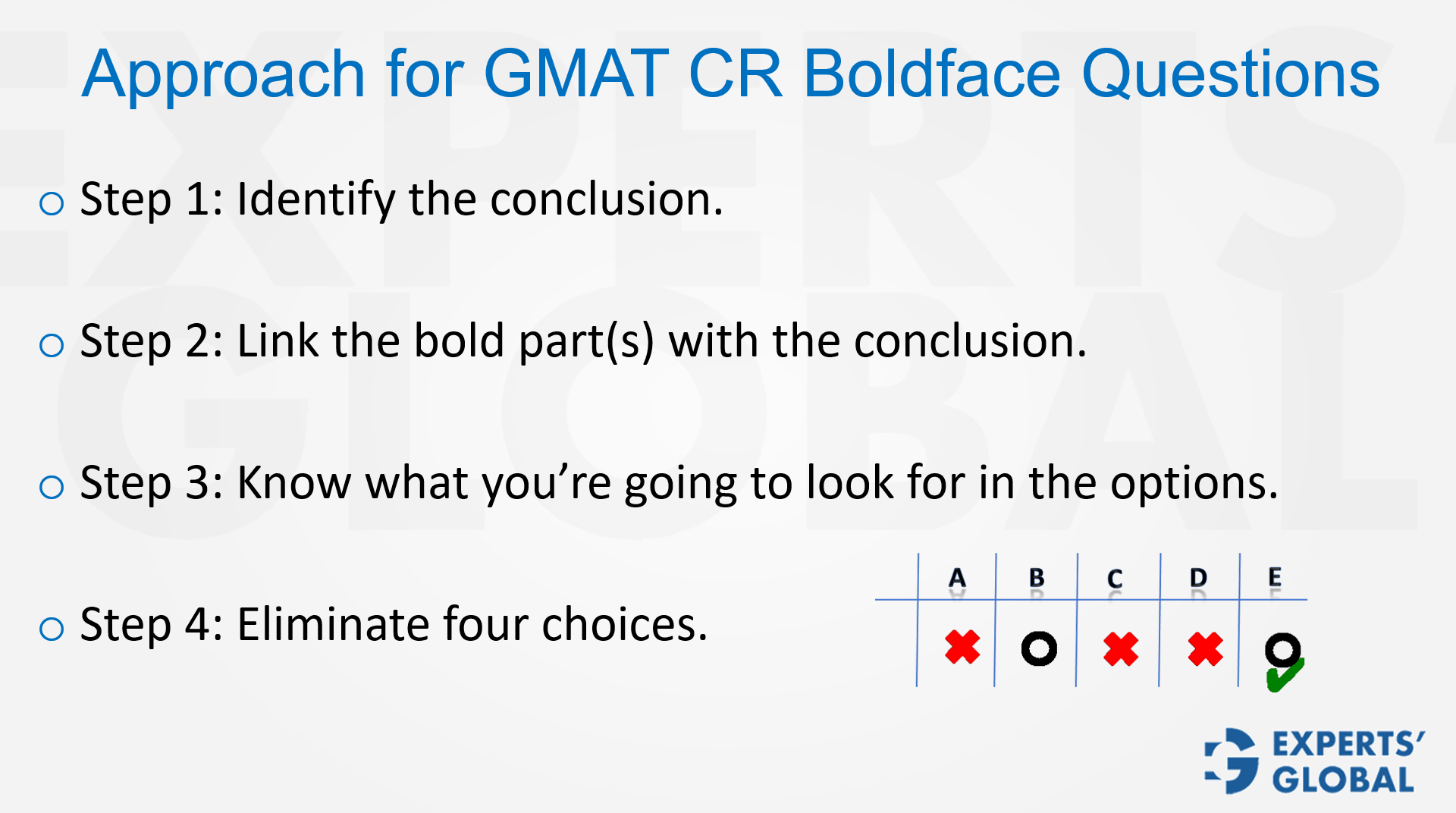 GMAT CR: Approach for solving Boldface questions