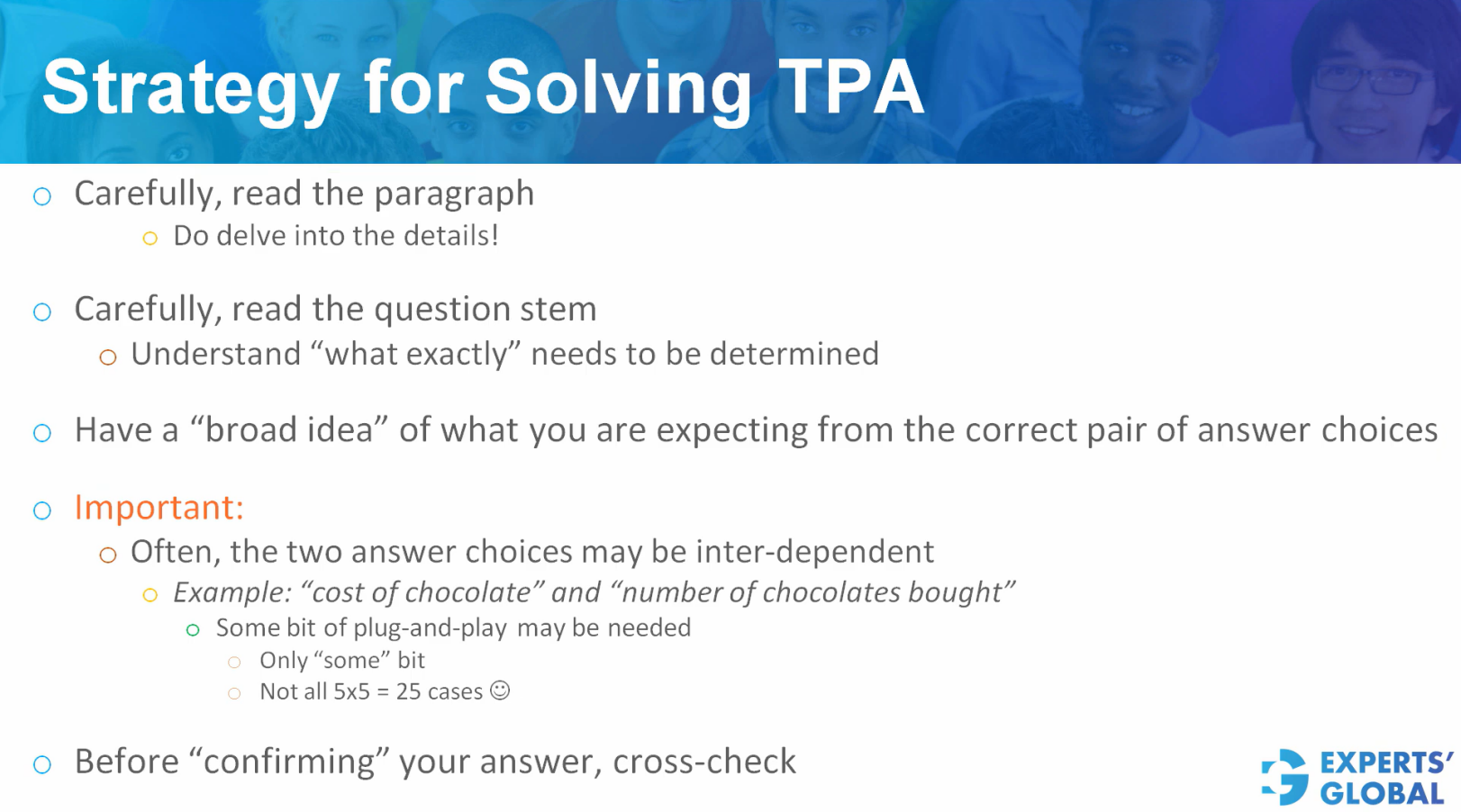 Approach for GMAT Two-Part Analysis Questions