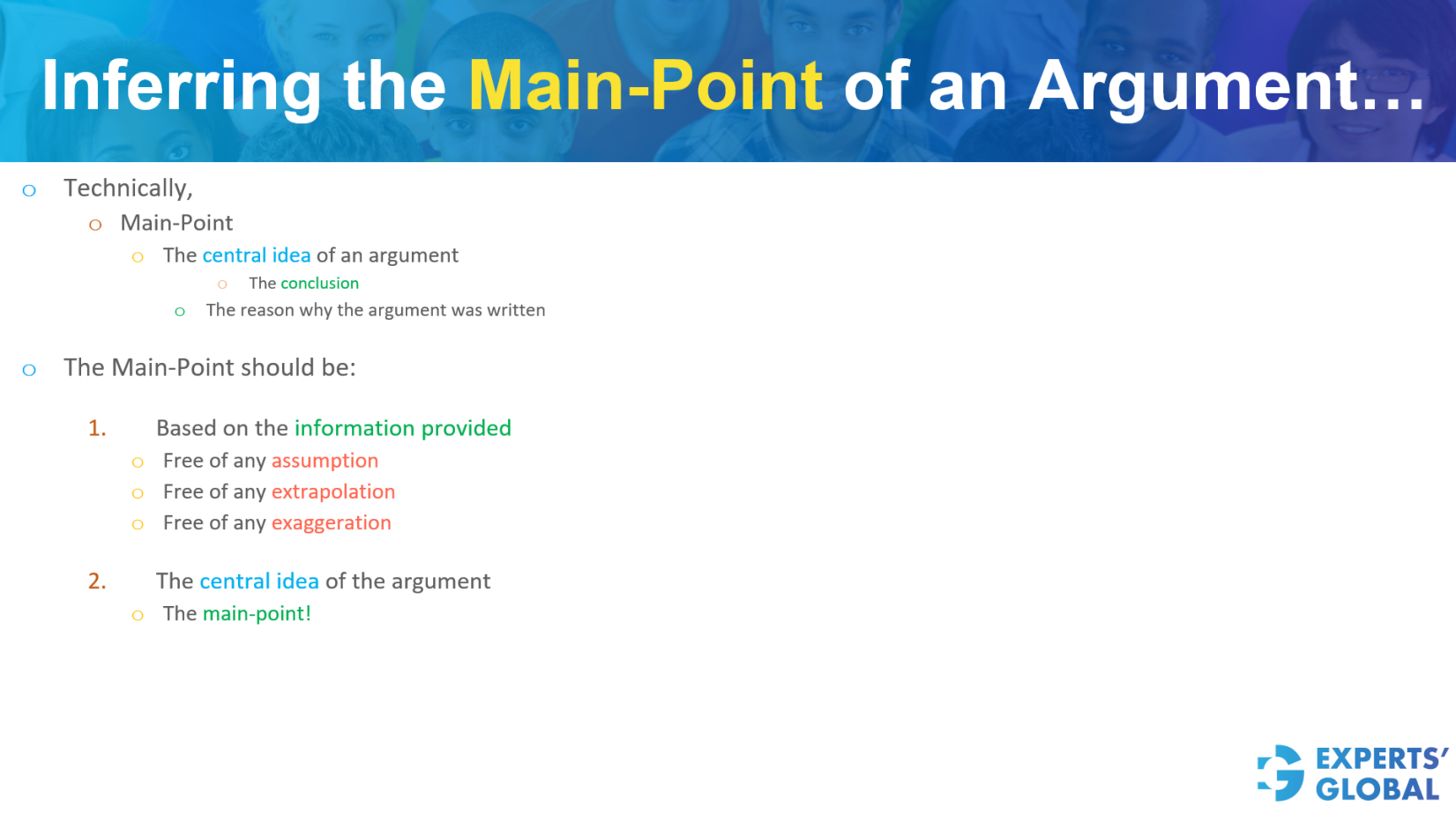 Characteristics of a Valid Main Point or Conclusion Statement on GMAT