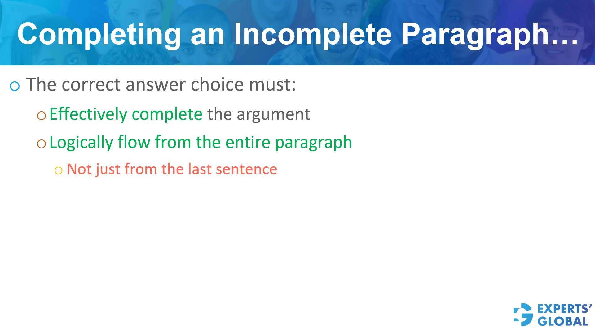 Completing an Incomplete Paragraph on GMAT