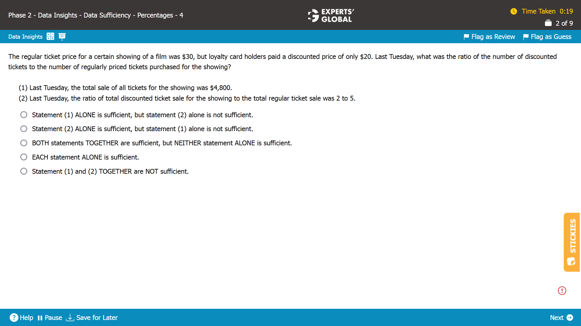 GMAT DS Practice Question 5