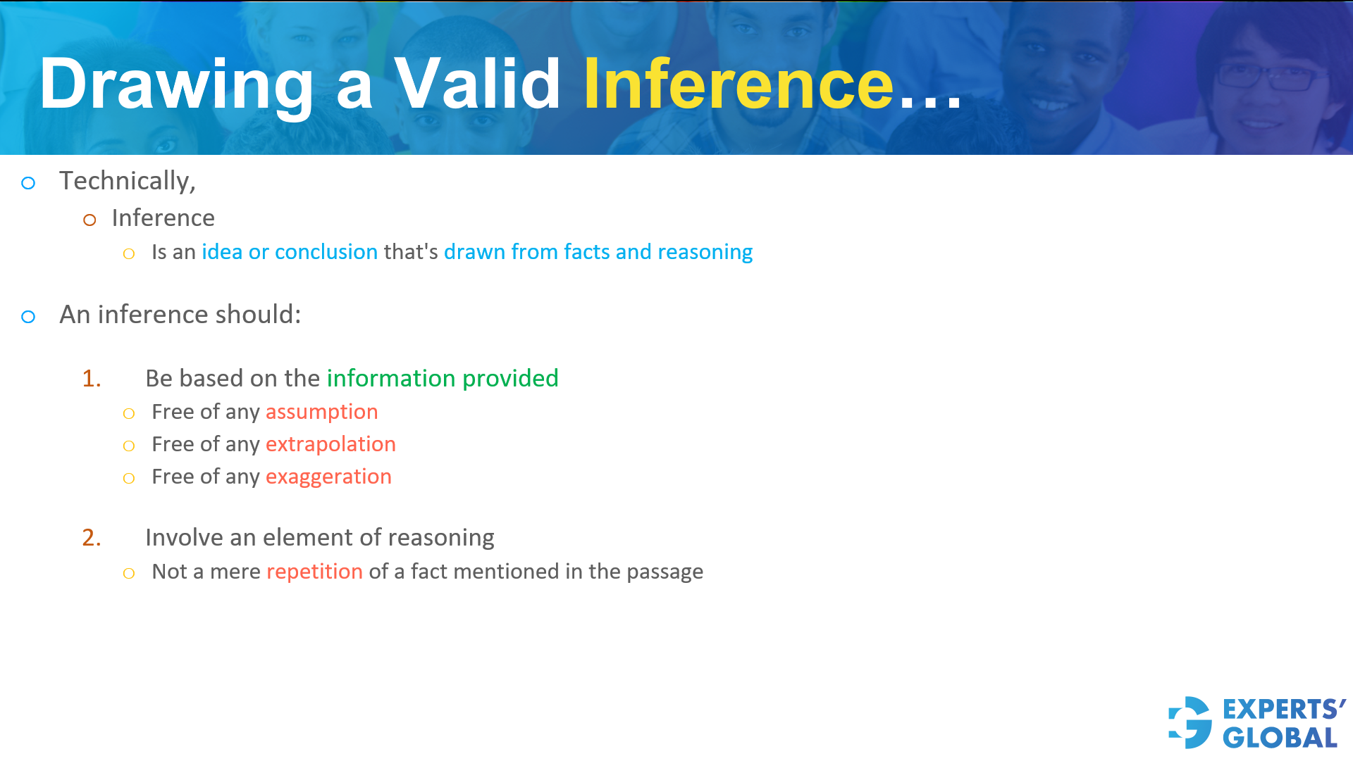 Drawing a valid Inference on GMAT
