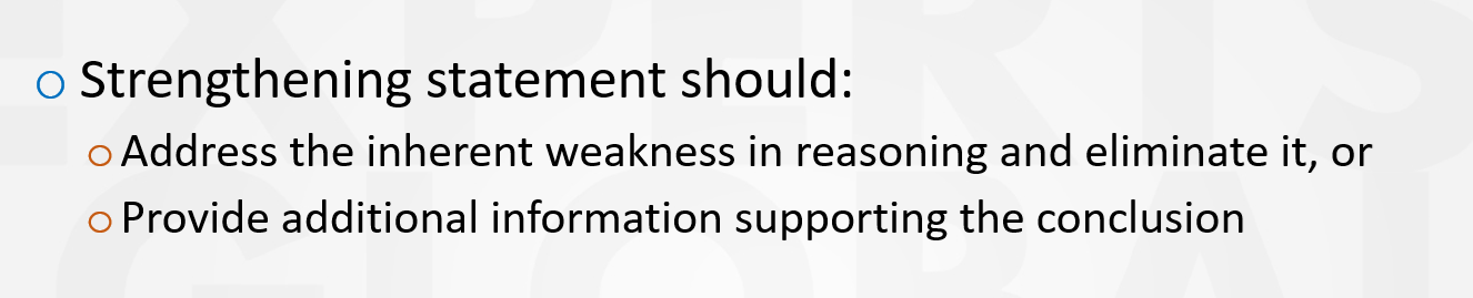 Strengthening question type on GMAT