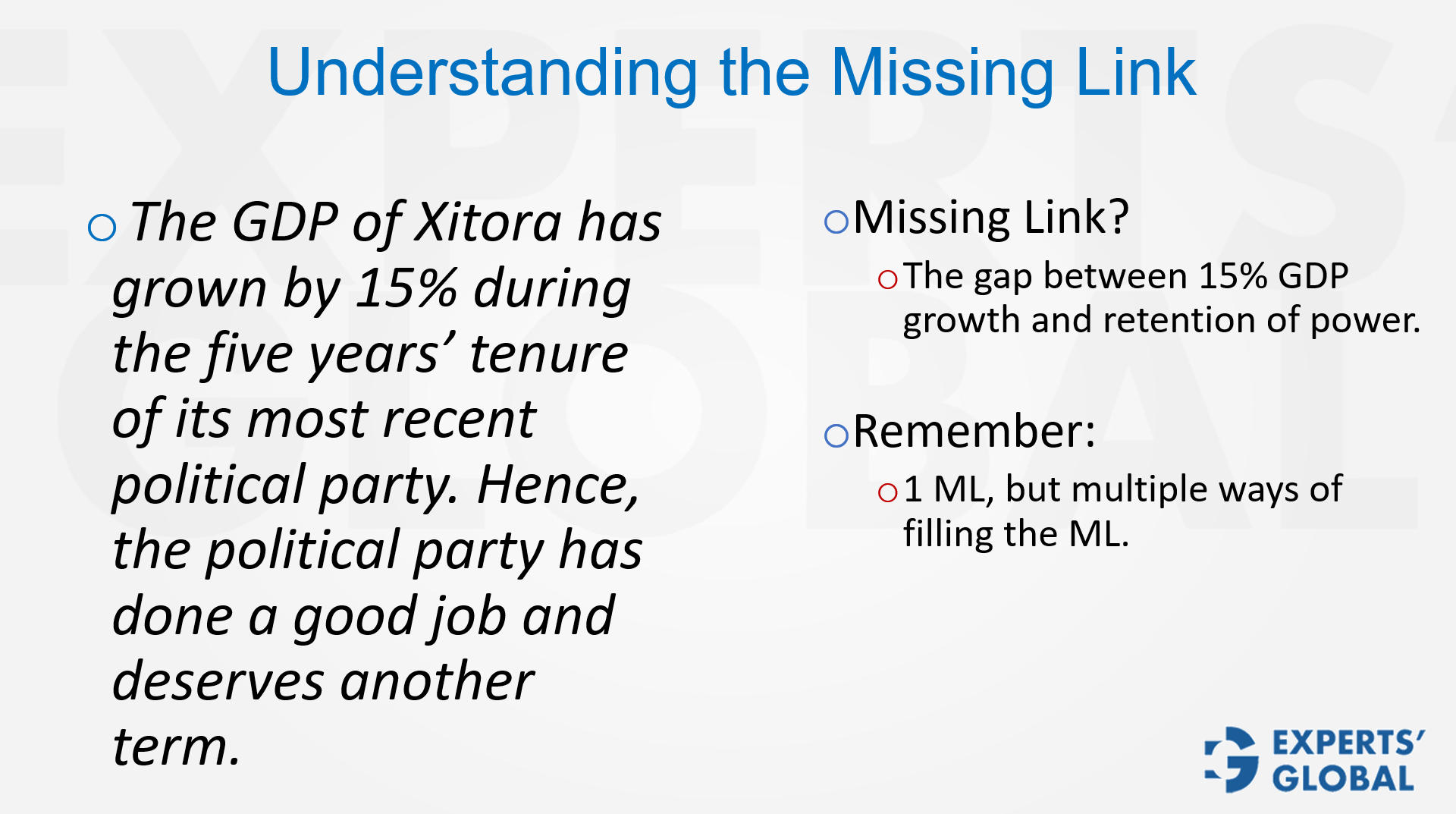 GMAT CR how to solve CR – The missing-link approach