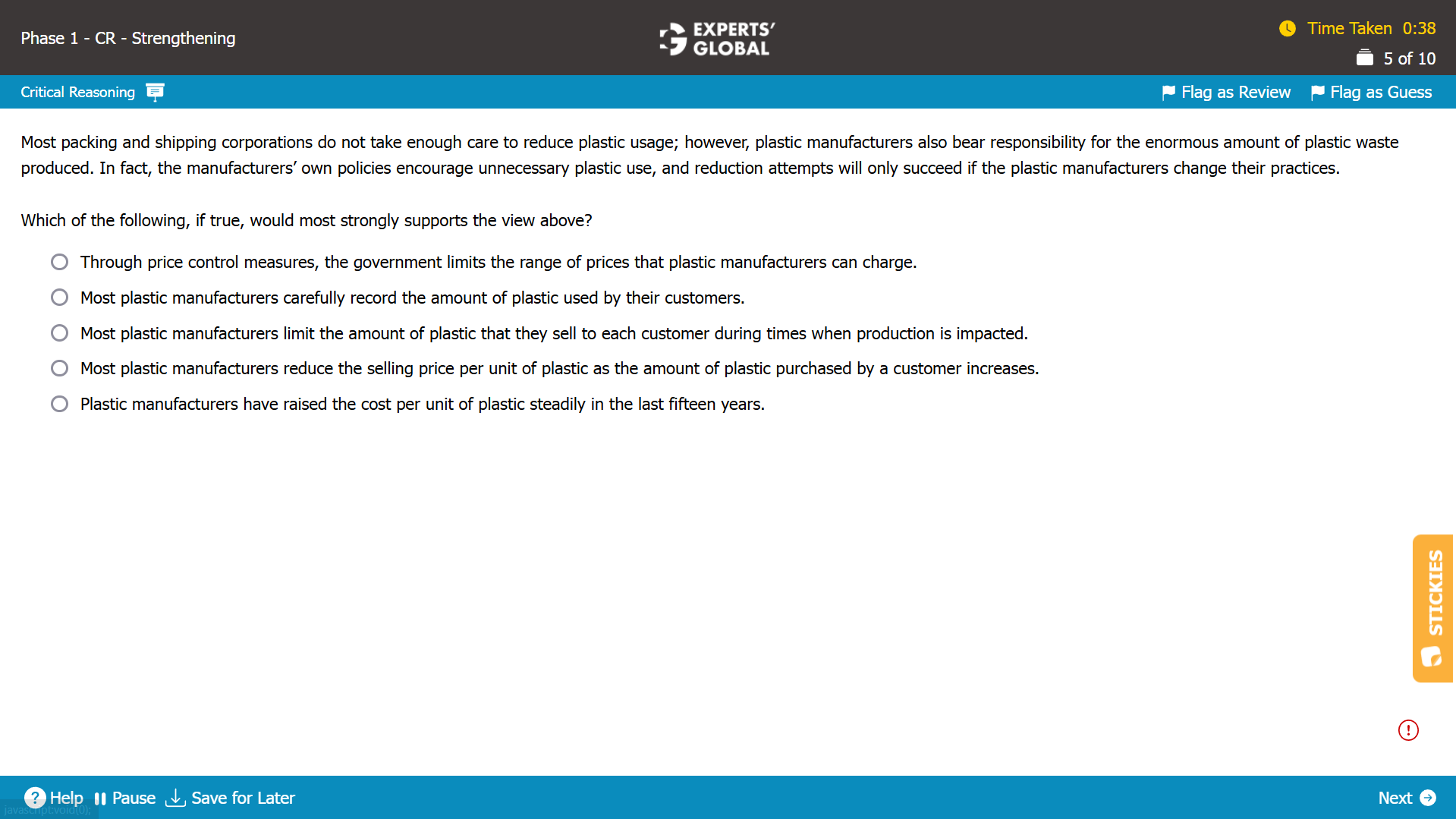 Strengthening question type on GMAT