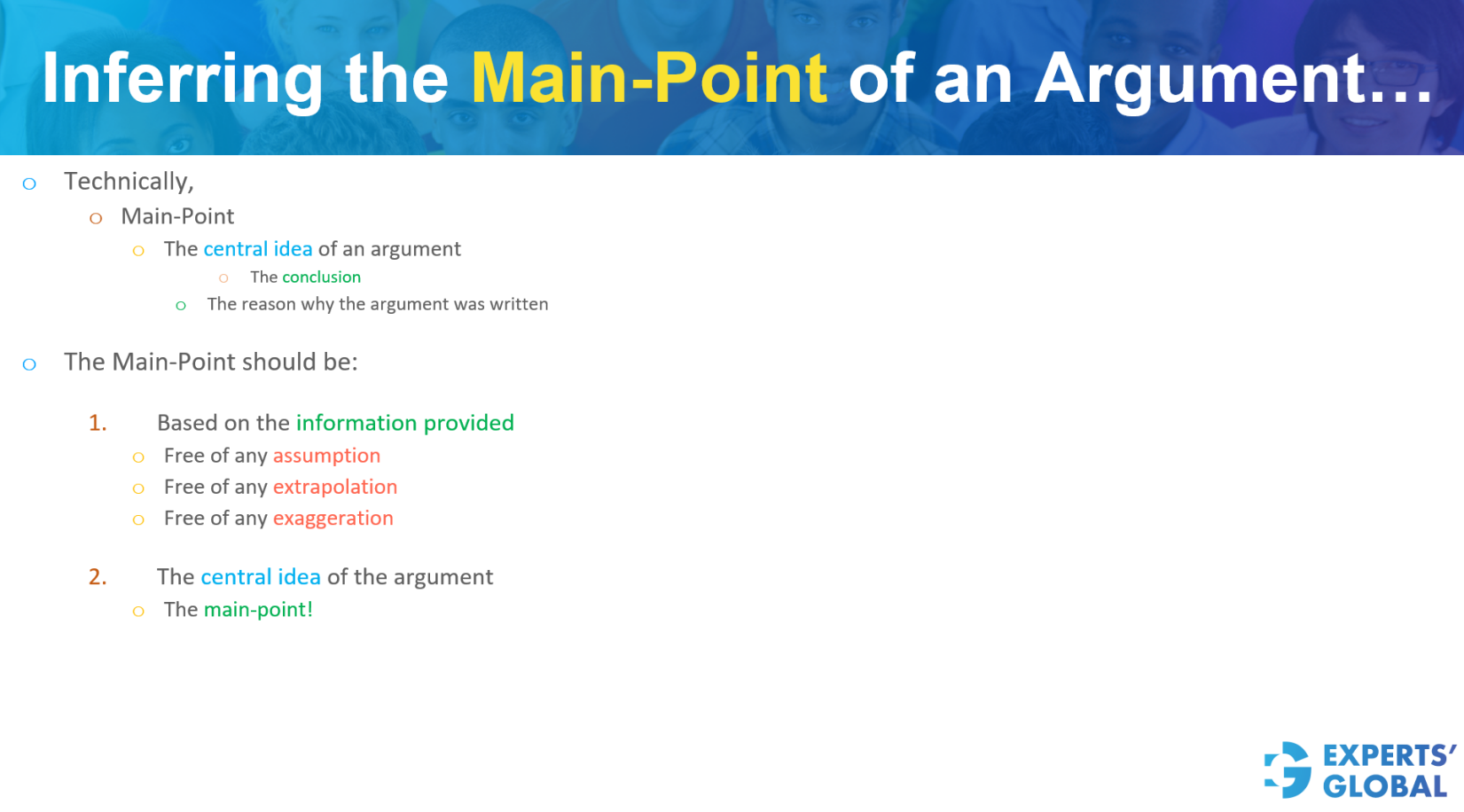Inferring the Main Point of an argument on GMAT