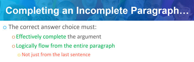 Completing an incomplete paragraph