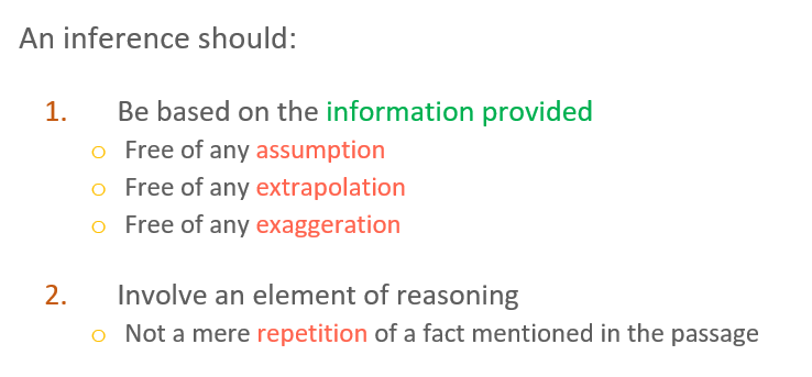 Points to remember on GMAT CR Inference