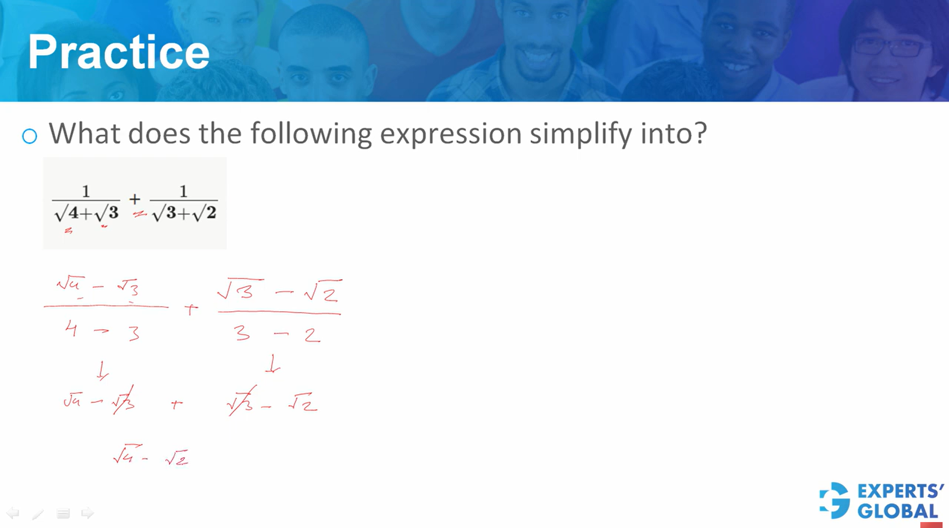 Practice question for Rationalization on GMAT